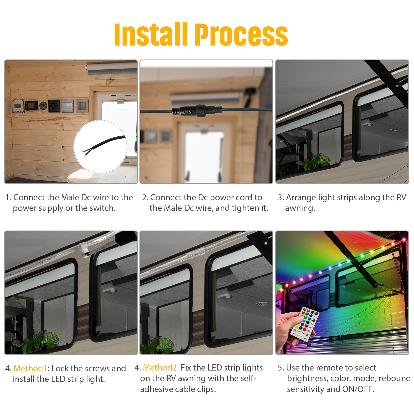 Snapklik.com : LED RV Lights, 16.4Ft Remote Control RV Awning Lights ...