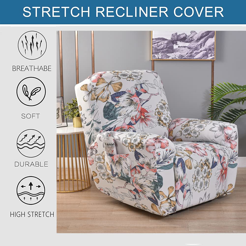 Copripoltrona Reclinabile 4 Pezzi - Fodera Elastica Con Tasche Per Poltrone - Foto 13