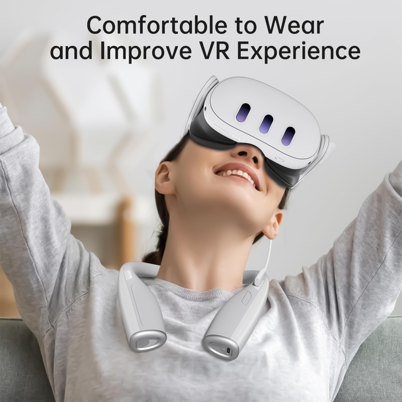 Batería ligera montada en el cuello para gafas de realidad virtual MQ 2/3/3S, carga rápida de 20 W, accesorios de gafas AR