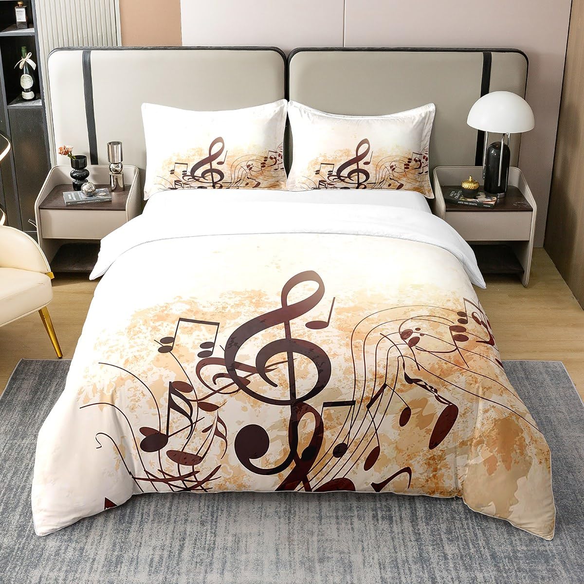 Homewish Copriletto con Girasoli per Decorazione della Camera da Letto, Set Copripiumino a Tema Floreale con Paesaggio Le, Set di Biancheria da Letto Moderno alla Moda, Giallo Blu, Matrimoniale