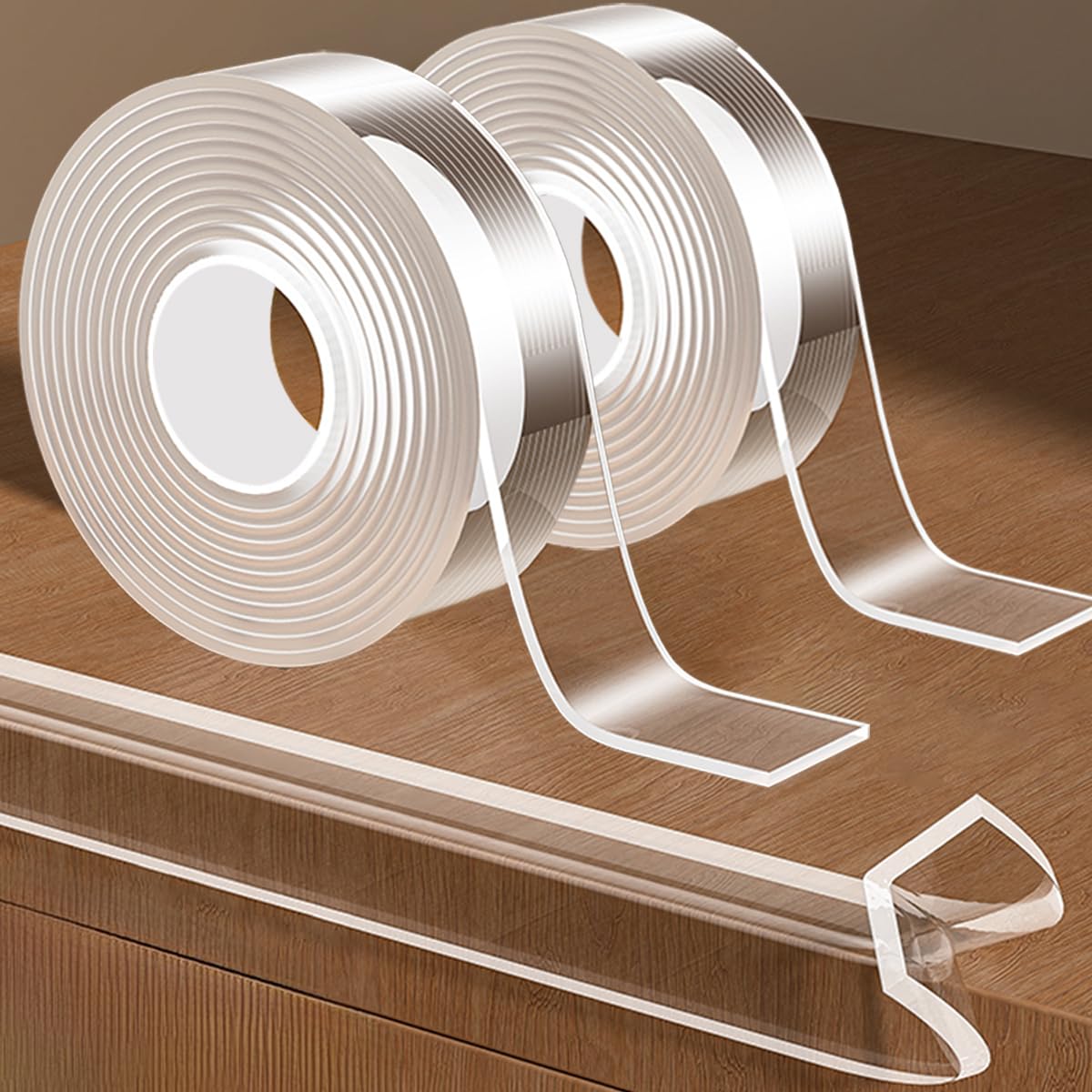 2Pack Baby Proofing Edge Protector for Baby,0.8in x 9.84ft,Clear Edge Protector Strip Sharp Edge Wrap Cover Tape,Corner Bumpers for Furniture,Crib