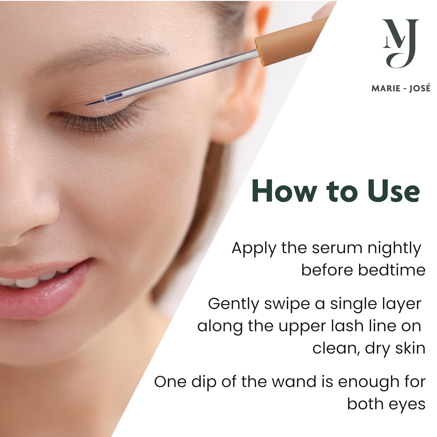 Marie-José Multi Peptide Lash Serum – Hormone-Free Eyelash Serum for Stronger, Fuller-Looking Lashes | Gentle Formula for Sensitive Eyes & Contact Lens Wearers | 3 ml