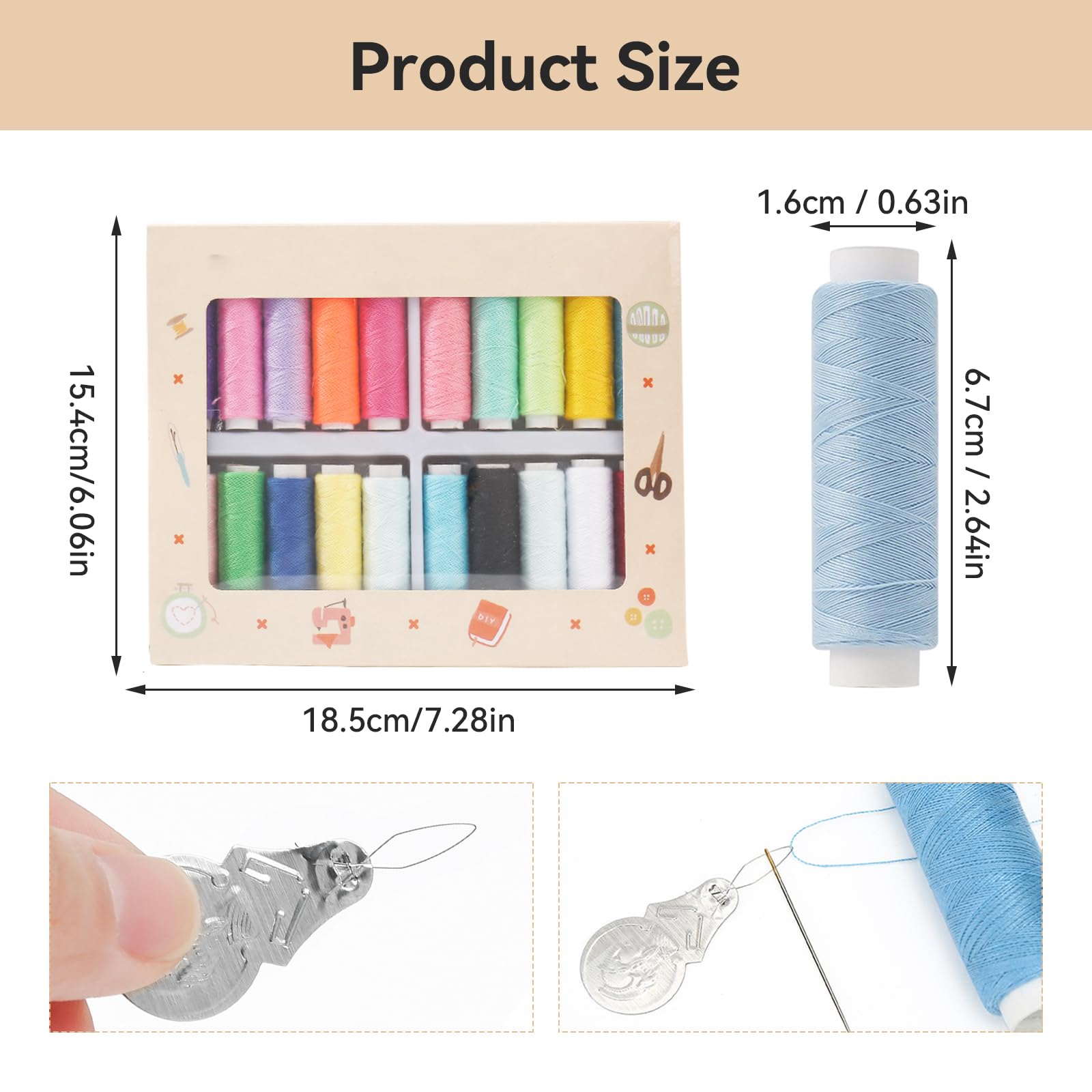 20 Color Polyester Sewing Threads, Durable Sewing Thread Set, Suitable for Household Handmade DIY(90m/100yds Each Roll) - Image 2