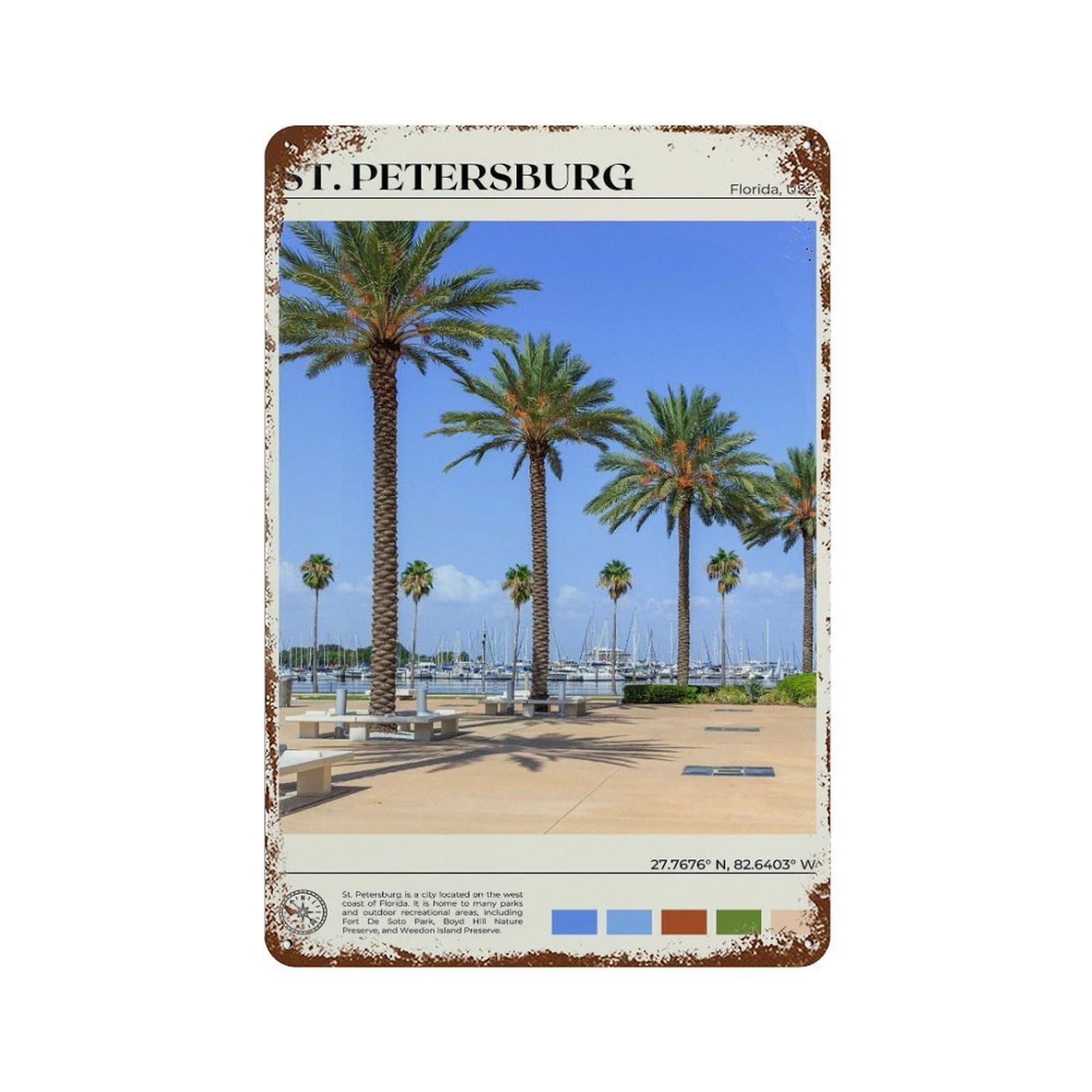 xiaoxiaoshen Real Photo St Petersburg Decor Wall Decor Art Metal Tin Poster Modern Home Decor Art Home Bar Shop Decorations Vintage Sign 30x20cm