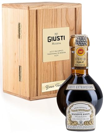 Giusti Custom-Engraved Traditional Aged Balsamic Vinegar of Modena DOP - 25 Years, Extravecchio Aceto Balsamico with Wooden Box & Personalized Golden Plate - Made in Italy Gift Set - 3.4 fl oz 100 ml
