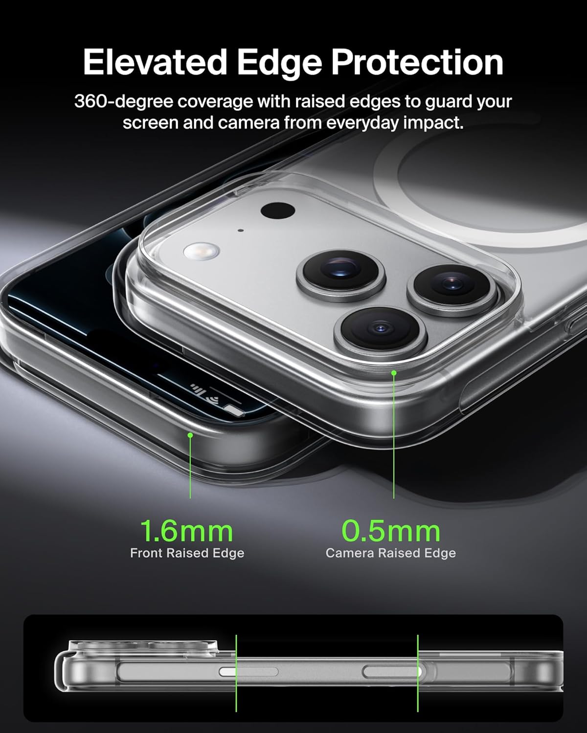 Belkin for iPhone 17 Pro Case, Clear, MagSafe Compatible w/Anti-Scratch & Anti-Yellowing Treated Coating, Touch Sensitive Camera Control - Military Grade, Slim Design, Shockproof, Protective - Image 5