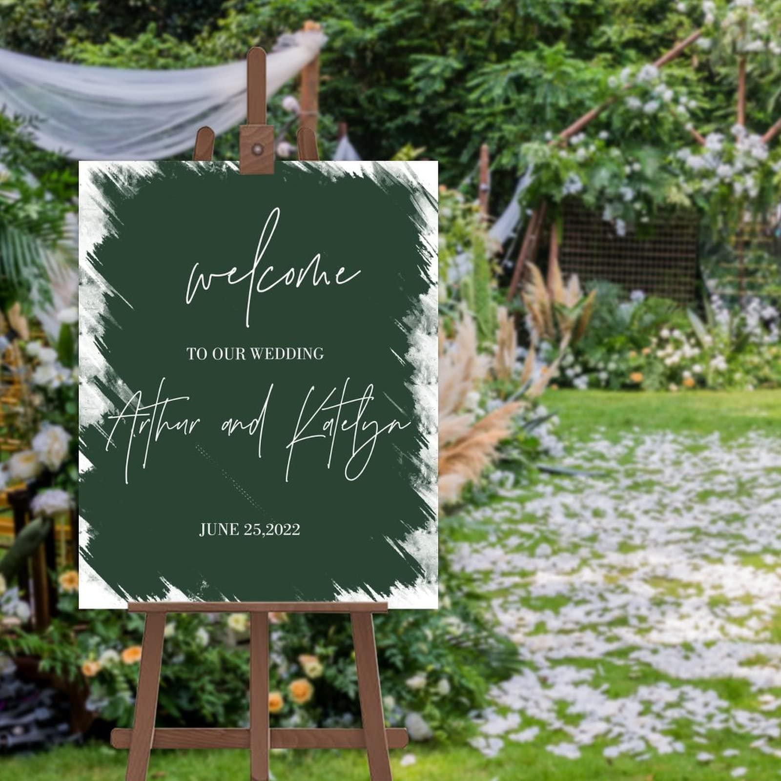 Panneau de bienvenue mariage moderne 50x75 cm personnalisé avec inscription Welcome to Our Wedding