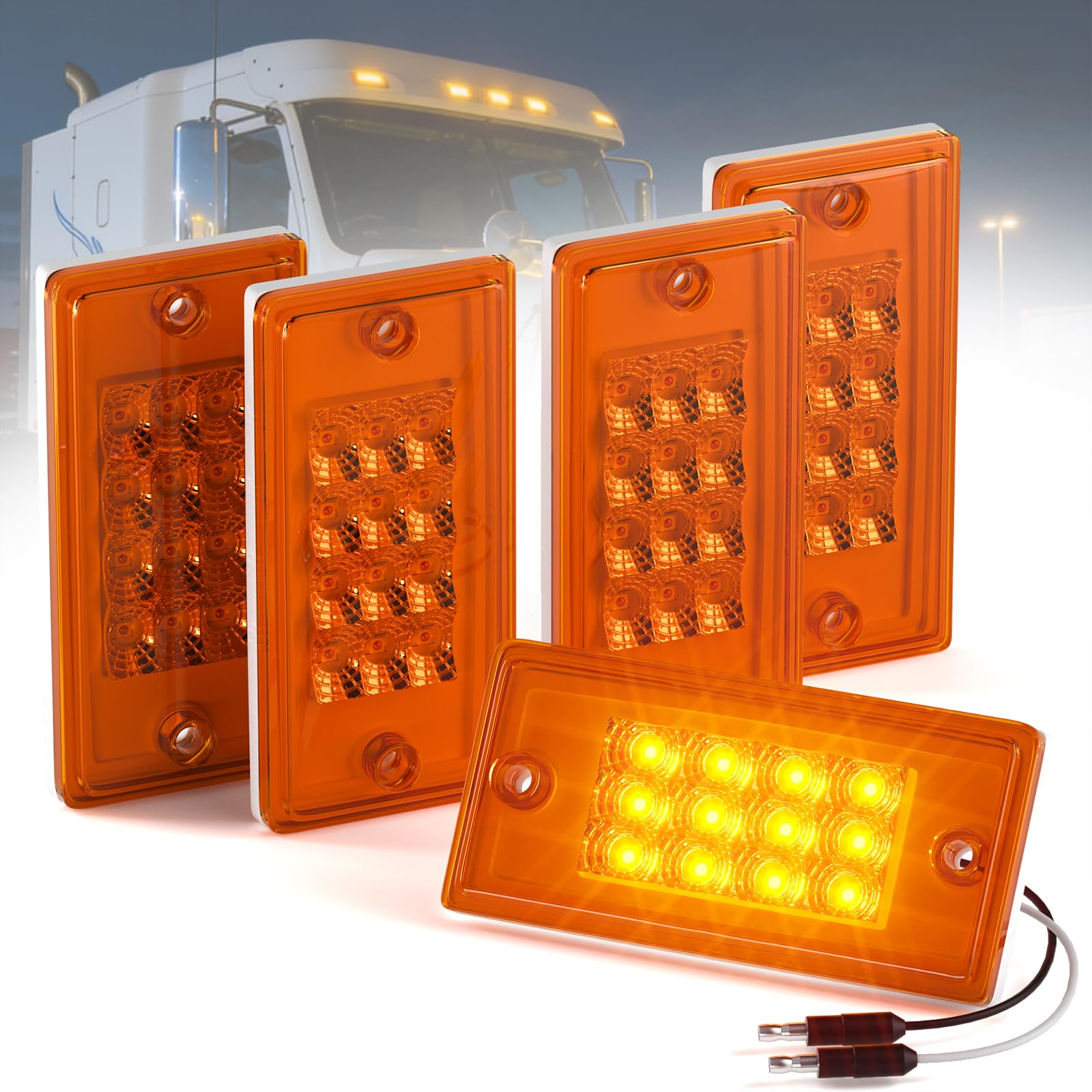 Amazon.com: PSEQT Rectangular Roof Cab Marker Light Compatible