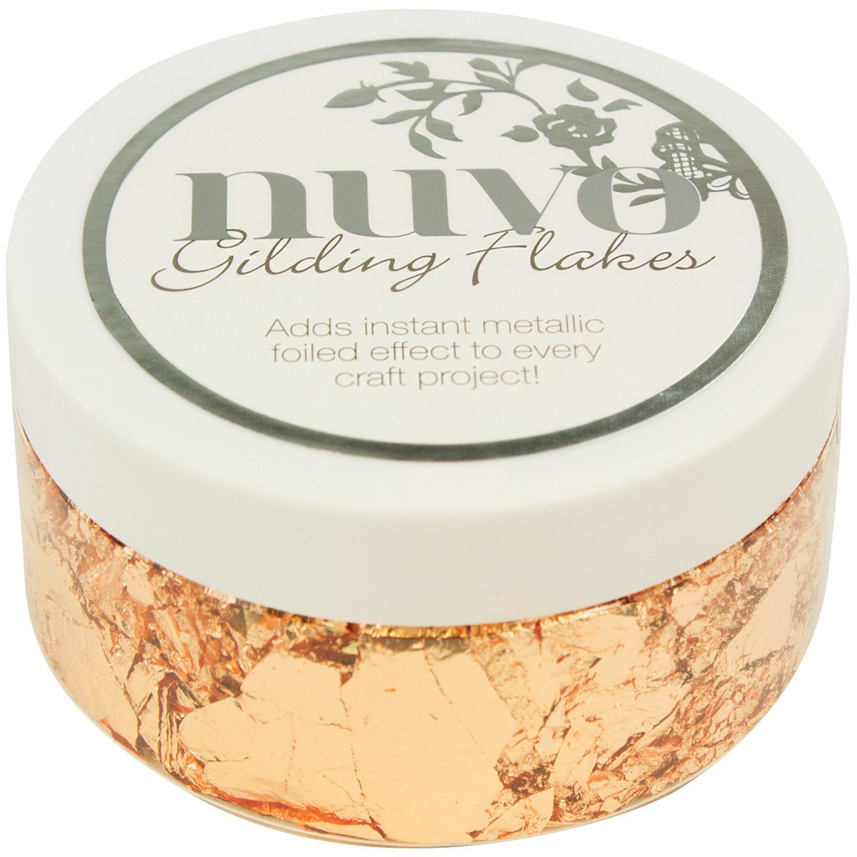 Tonic Studios Nuvo Gilding Flakes - Sunkissed Copper 200 ml - Metallic Leaf for Paper, Mixed Media, Crafting & Stamping