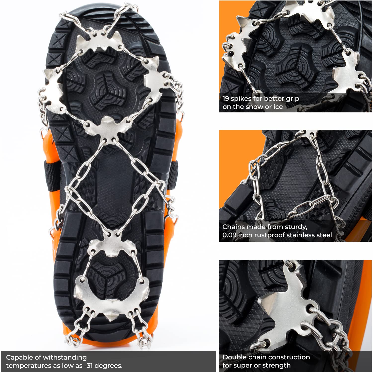 Ice Cleats For Boots, Sportneer Crampons For Hiking