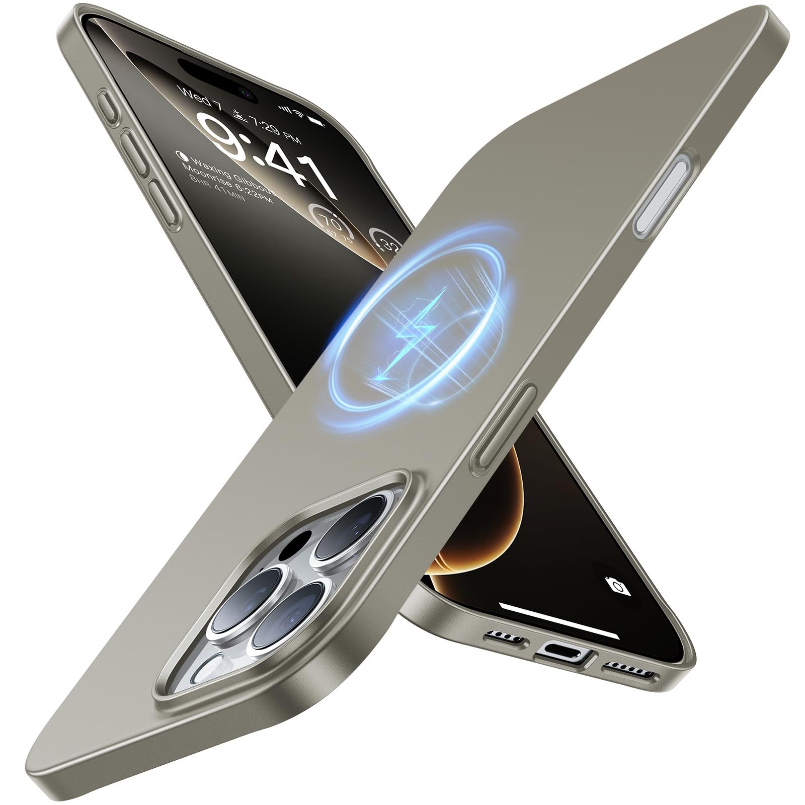 TORRAS Magnetic Slim-Fit for iPhone 16 Pro Max Case, Ultra-Thin 16 ProMax Phone Case Compatible with MagSafe, Light Anti-Scratch Matte Hard PC Bayer 6.9 inch OriginFit, Natural Titanium