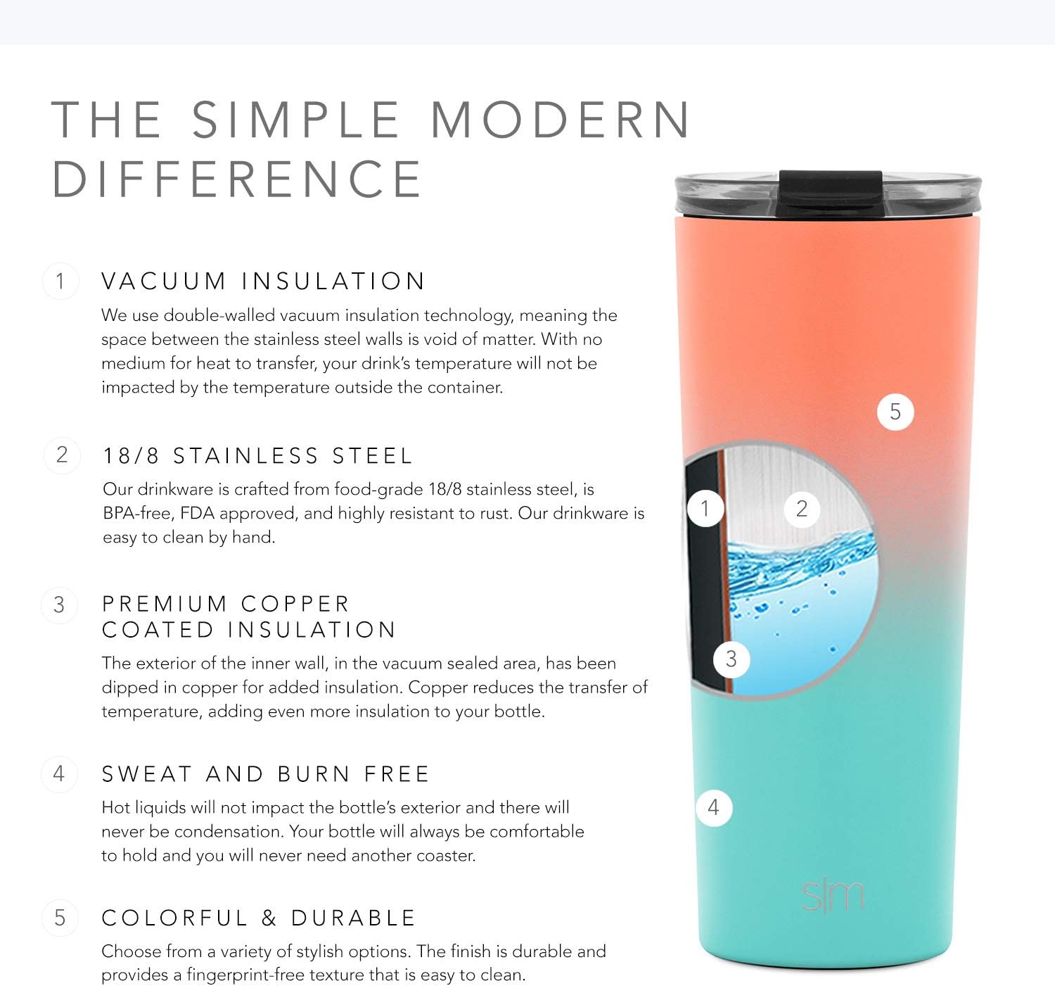 Hottest Sale Simple Modern Classic Insulated Tumbler with Clear Lid - Stainless Steel Water Bottle Iced Coffee Travel Mug Cup 16oz (470ml) Ombre: Sorbet Black Friday 🔥 Simple Modern Classic Insulated Tumbler with Clear Lid - Stainless Steel Water Bottle Iced Coffee Travel Mug Cup 16oz (470ml) Ombre: Sorbet