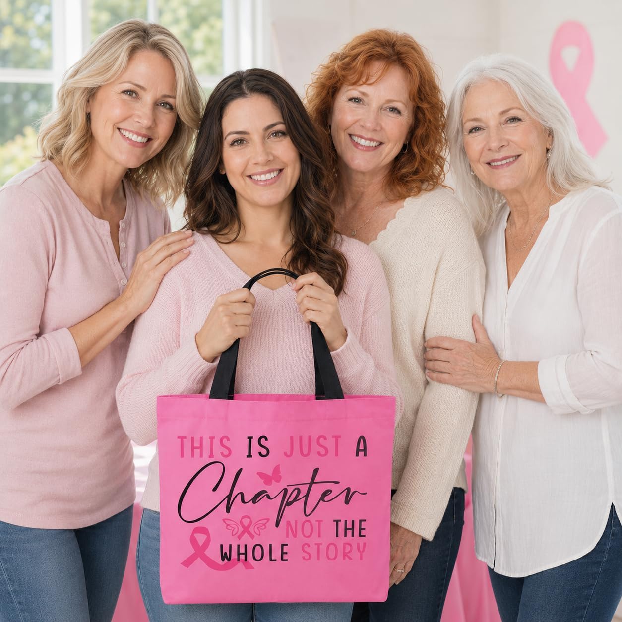 Breast Cancer Gifts for Women,Cancer Survivor Tote Bag image 2