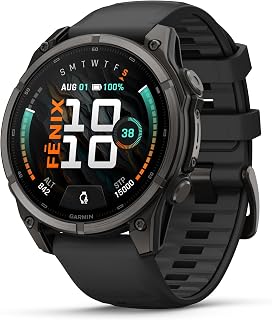 Fenix 9 – 47mm, Carbon Gray DLC Titanium with Black Silicone Band