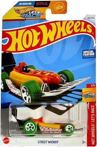 Hot Wheels Street Wiener - Coche para perros calientes, Fast Foodie 25 (Treasure Hunt)