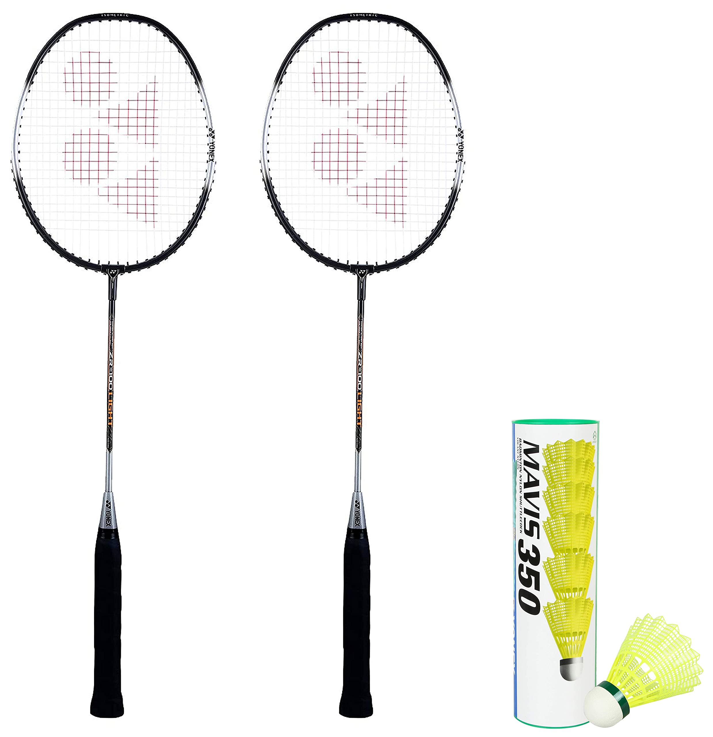 YONEX ZR 100 Light Aluminium Badminton Racquet with Full Cover (Black) Set of 2 & Yonex Mavis 350 Nylon Shuttlecock (Pack of 6) - Made in Japan-image-41