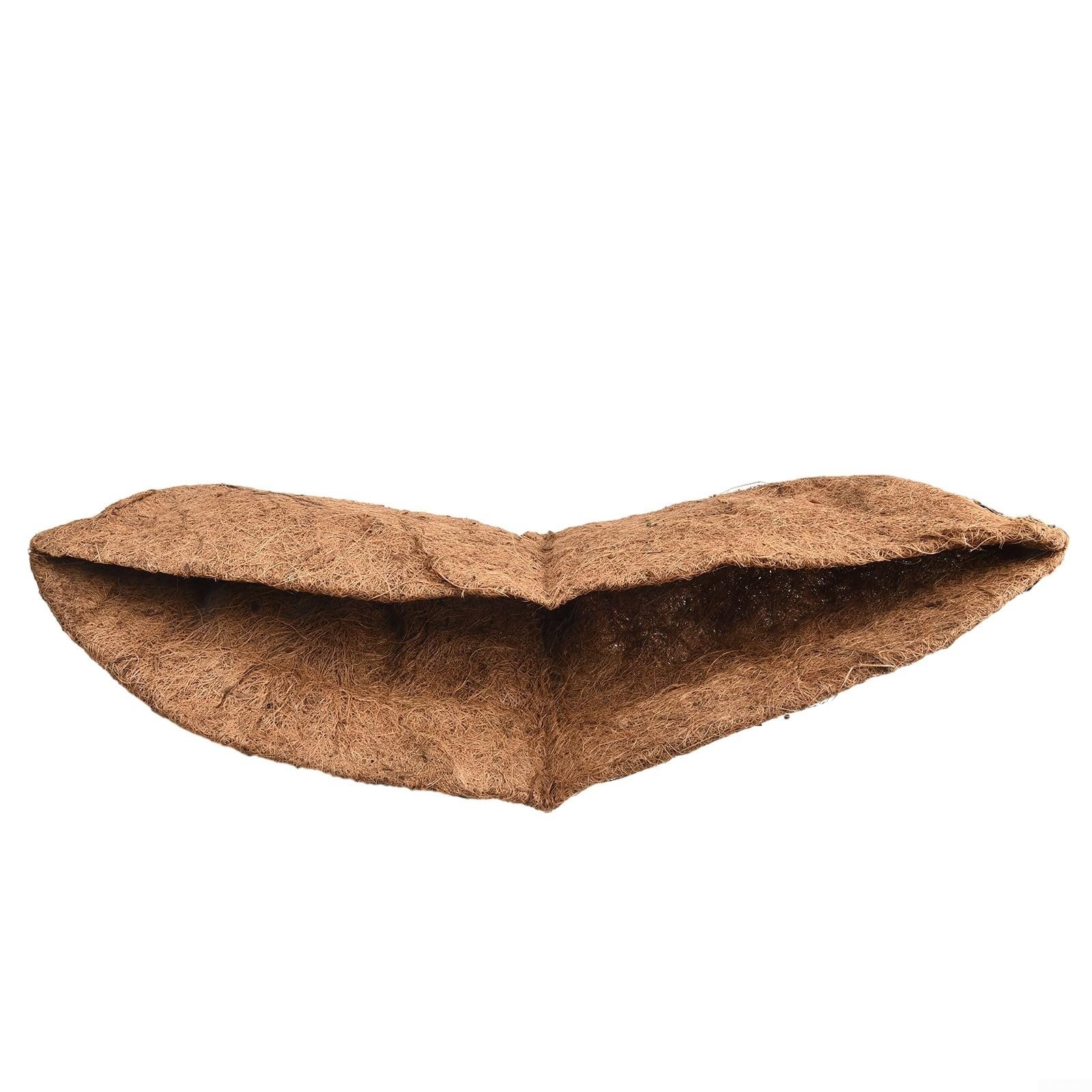 Tidgel Natural Coconut Fiber Half Moon Liner for Hanging Basket Wall Mount,Moisture Retaining Garden Trough for Flower Pot Decoration(36 inches)
