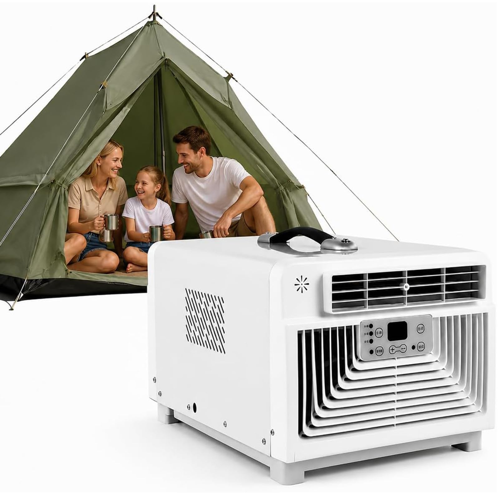 DDZJTPP Portable Camping AC Unit No Installation Needed Fast Cooling Compressor Air Conditioner,Auto Evaporation,300W Perfec for Tent Indoor Small Apartment Road Trips,Adventures Cold