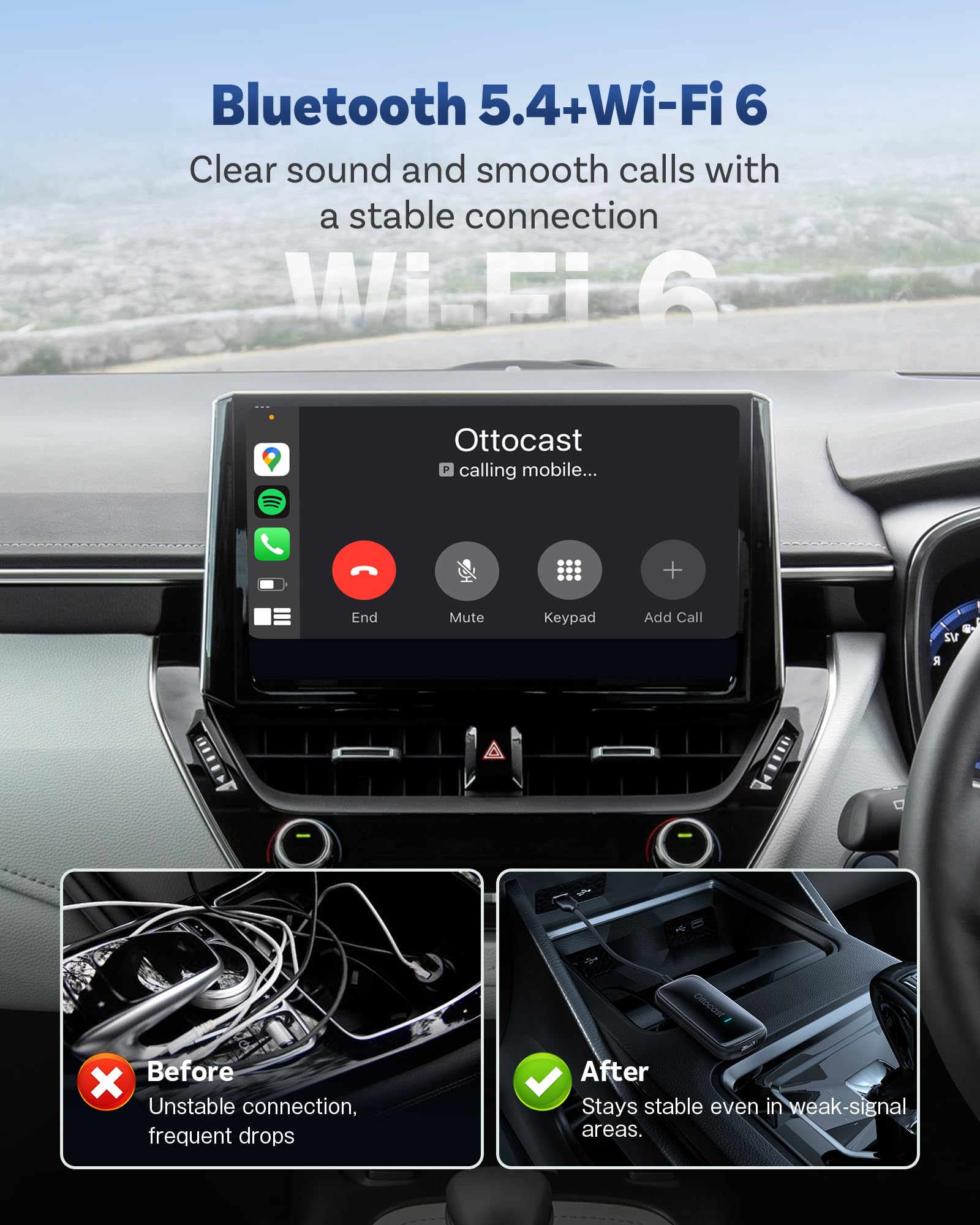 OTTOCAST Play2Video Ultra 2025 Upgrade, AI Box Wireless CarPlay