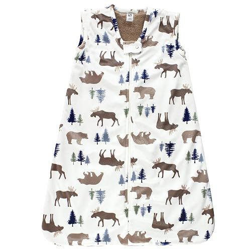 Hudson Baby Infant Girls Long Sleeve Plush Faux Fur Sleeping Bag, Wearable Blanket