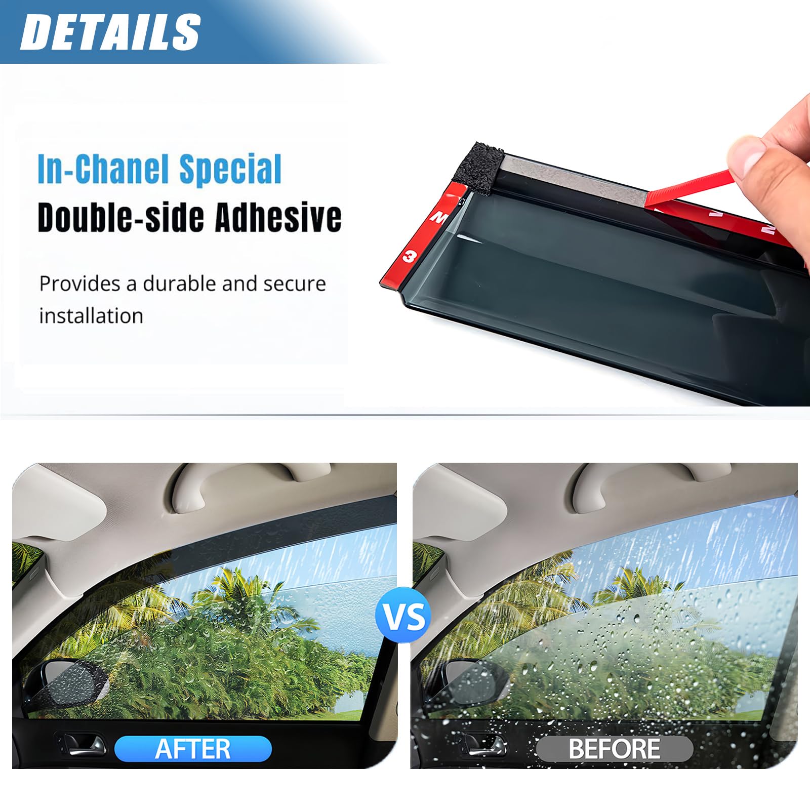 Car Car Rain Shield,For Cadillac CT4 2020 2021 2022 2023 Rain Guard ...