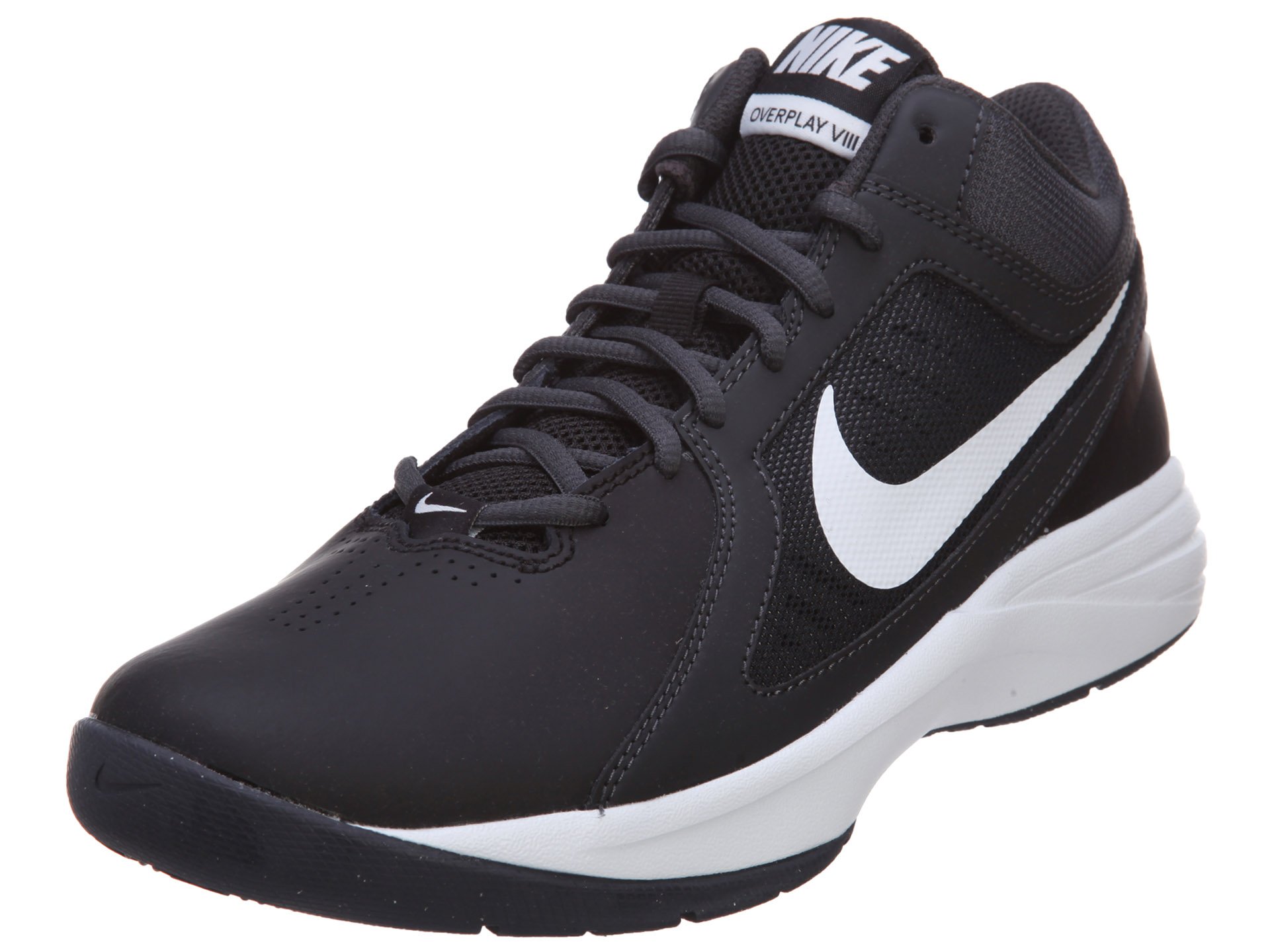 Nike New Men's The Overplay VIII Basketball Shoe Black/White 9