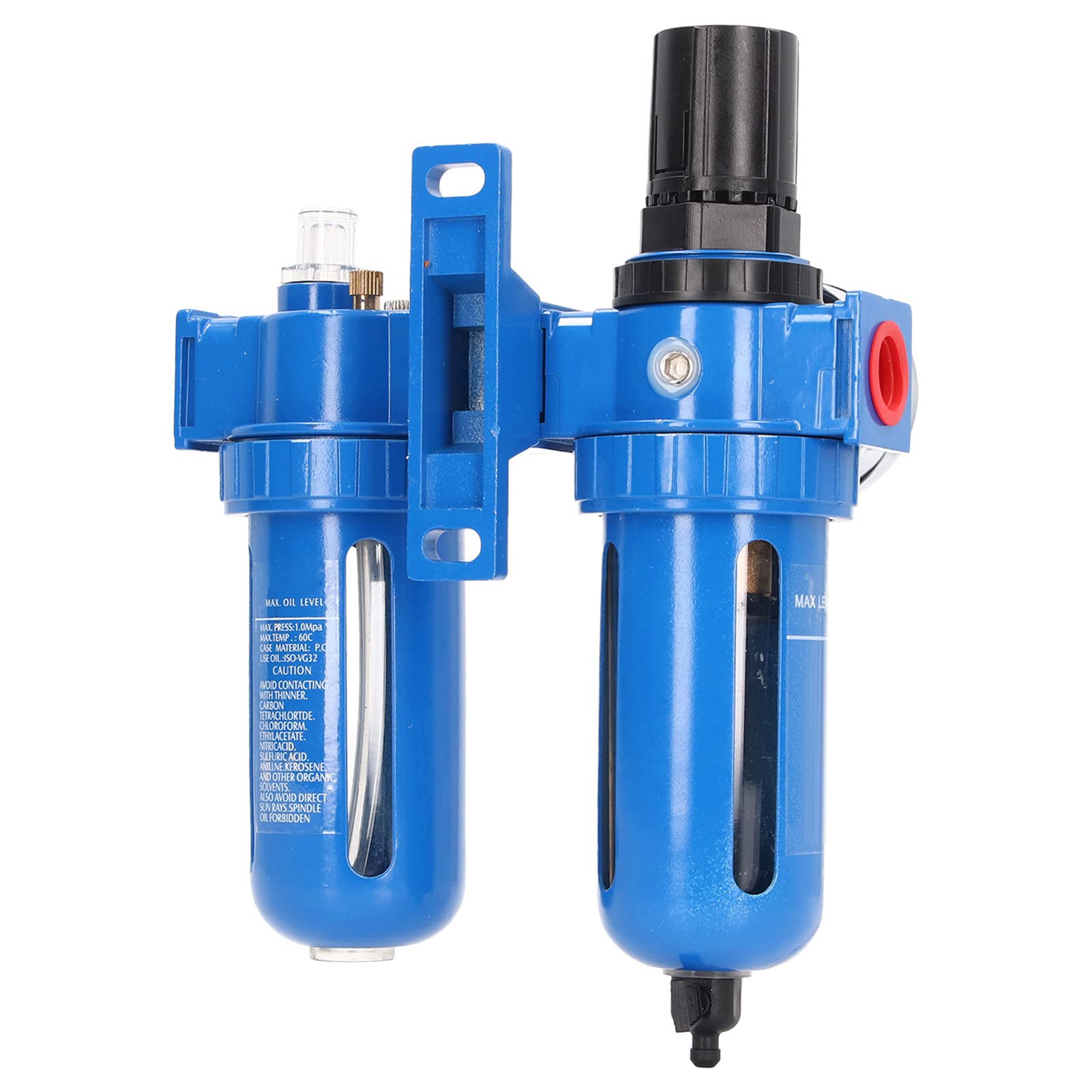 Regulador de Filtro de Aire Comprimido, Separador de Agua de Compresor de Aire a Prueba de Fugas de Ajuste de Presión Preciso para la Industria (1/2 NPT)