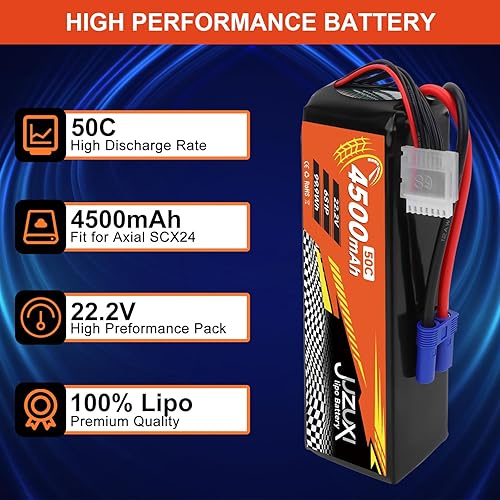 Miniatura 2 de Batería Lipo de 22.2V 4500mAh 6S 50C Batería recargable de polímero de litio con conector XH y EC5 compatible con modelos RC Car RC Boat Quadcopter