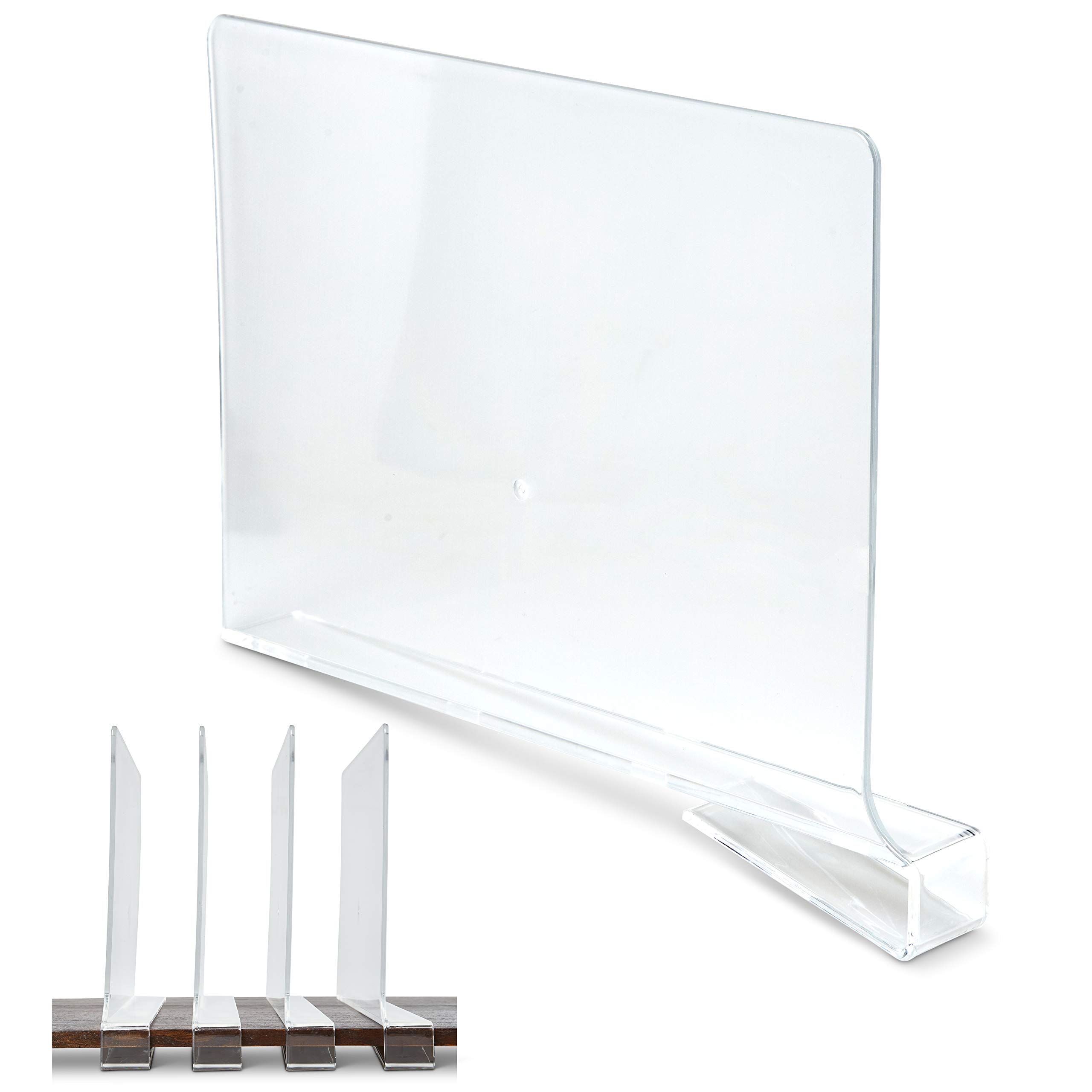 Buy Fortress Products Clear Acrylic Shelf Dividers (4) Pack Wooden