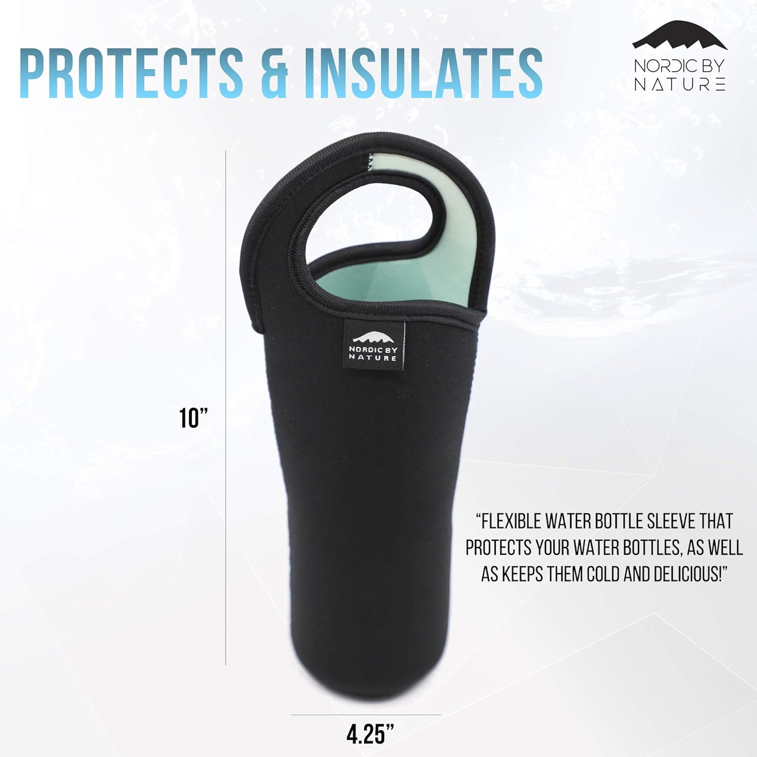 Nordic By Nature Neoprene Lunch Bag For Women, Men & Kids Extra Thick Insulated Neoprene Lunch Tote With Water Bottle Sleeve Durable Reusable Machine Washable Extra Pocket YKK Zippers (Turquoise) - Image 5