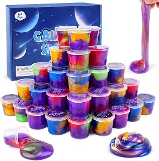 48 Pack Galaxy Christmas Slime kit for Kids, Mini Making Slime Bulk Party Favor, Slime Putty Toy for Girls and Boys for Sensory and Tactile Stimulation, Prize, Goodie Stuffers for Kids,Soft Non-Sticky