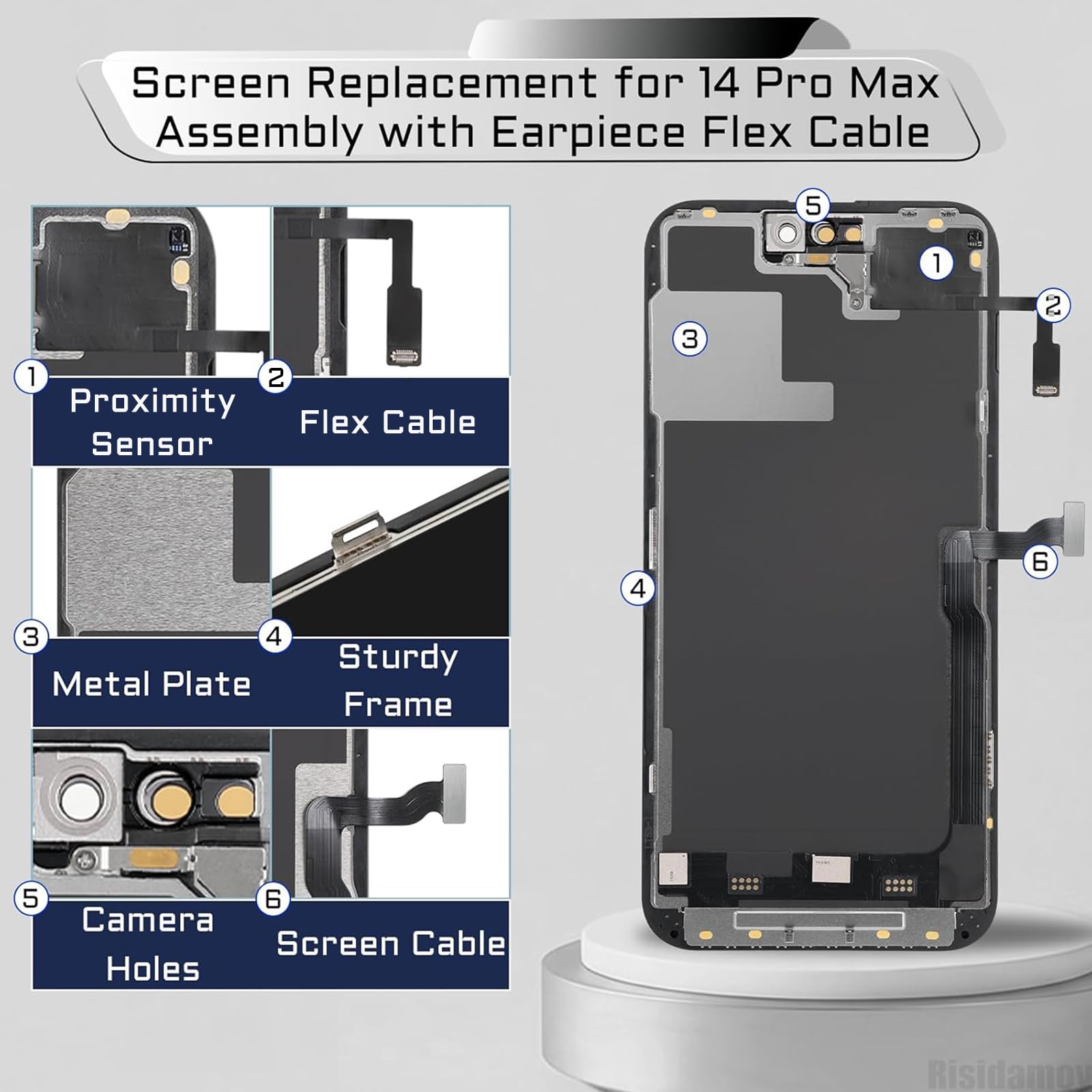 Amazon.com: Risidamoy for iPhone 14 Pro Max Screen Replacement 6.7