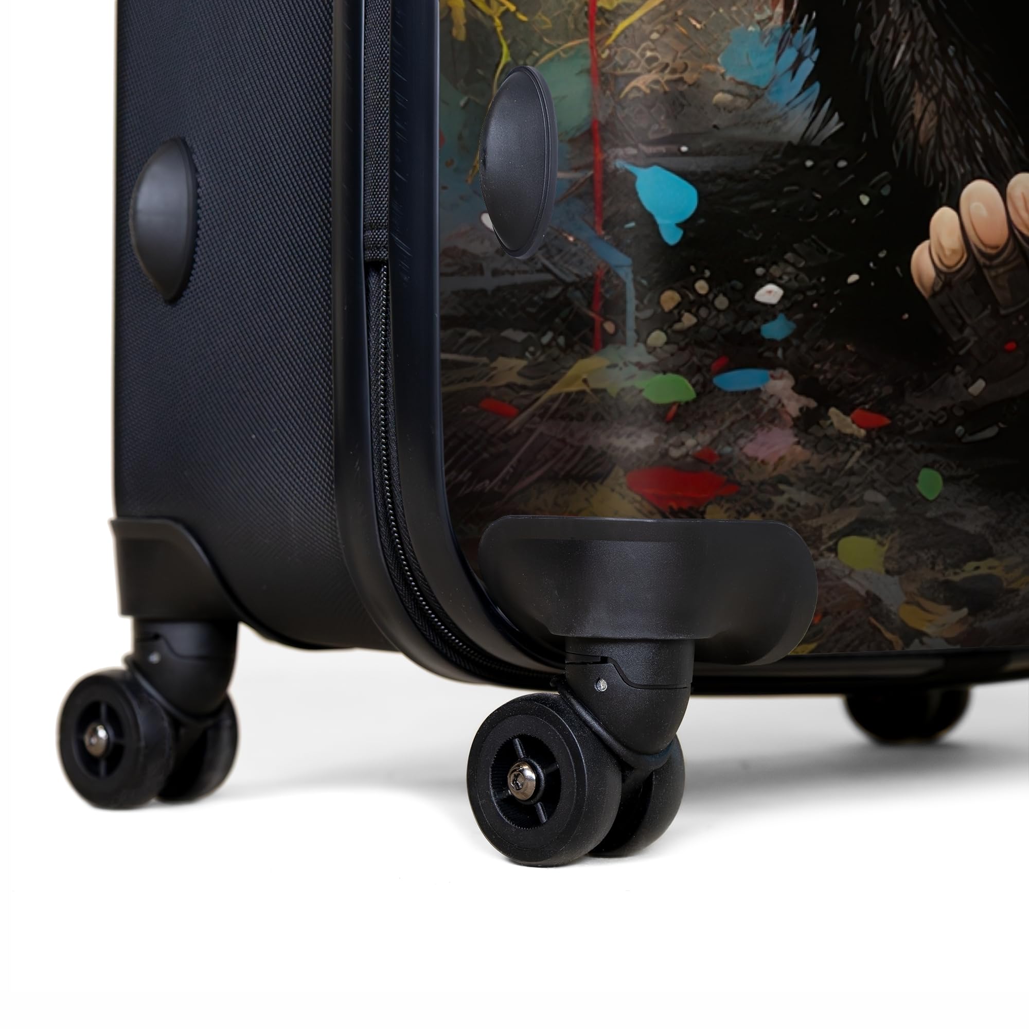 NoBoringSuitcases.com® Koffer XL Groß 77x51.5x28 cm Hartschale Reisekoffer 4 Rollen Leicht Koffer Trolley Hartschalenkoffer Graffiti - AFFE - Cola
