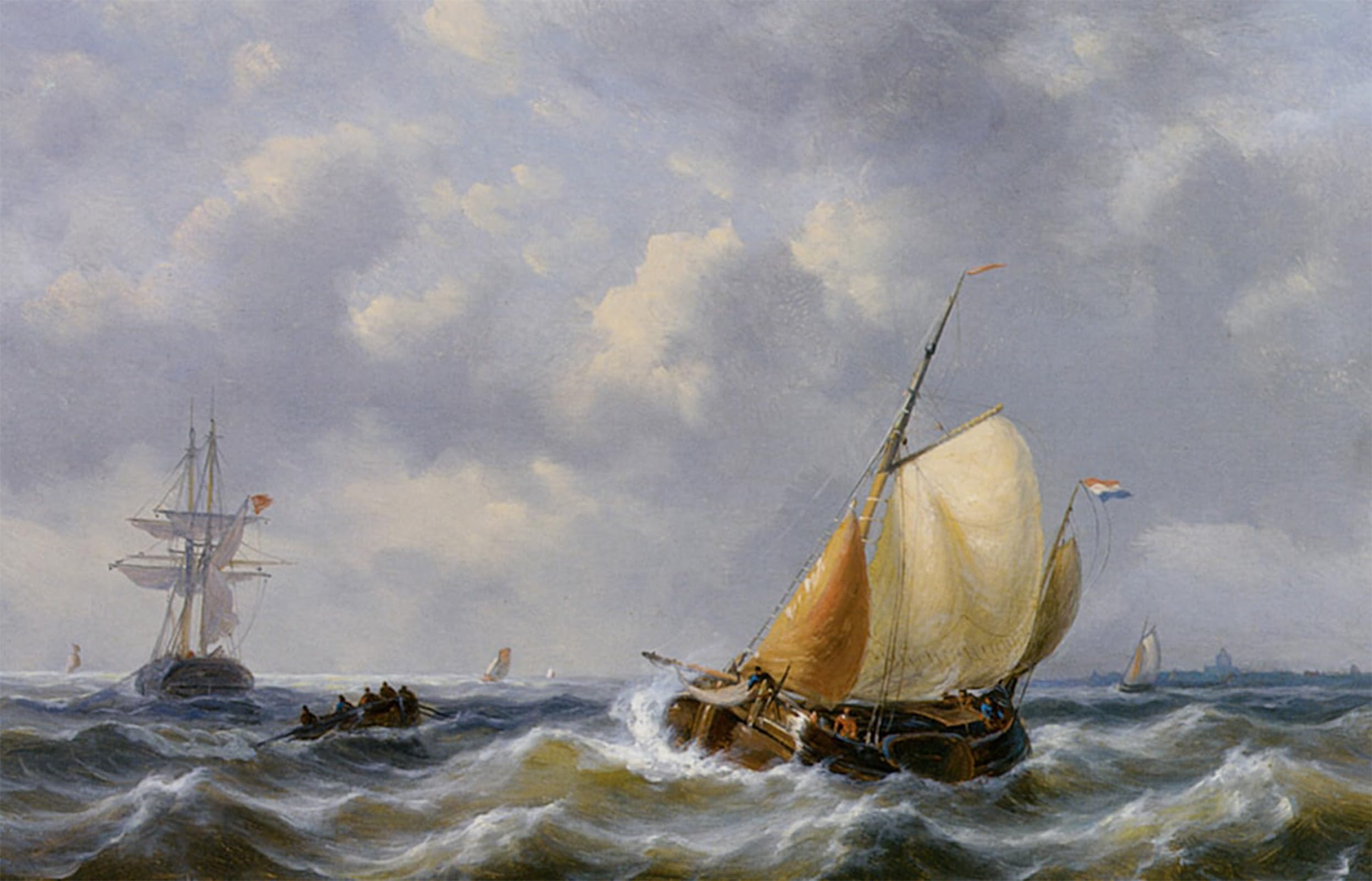 POSTERIIk Famous Print Pop Art Wall Art Graffiti Shipping in Choppy Seas by George Willem Opdenhoff Art Prints for Home Decor 60x90cm