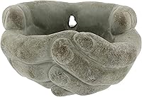 The Bridge Collection Cupped Hands Cement Wall Planter - Greco-Roman Sculpture for Succulents, Herbs & Indoor/Outdoor Decor