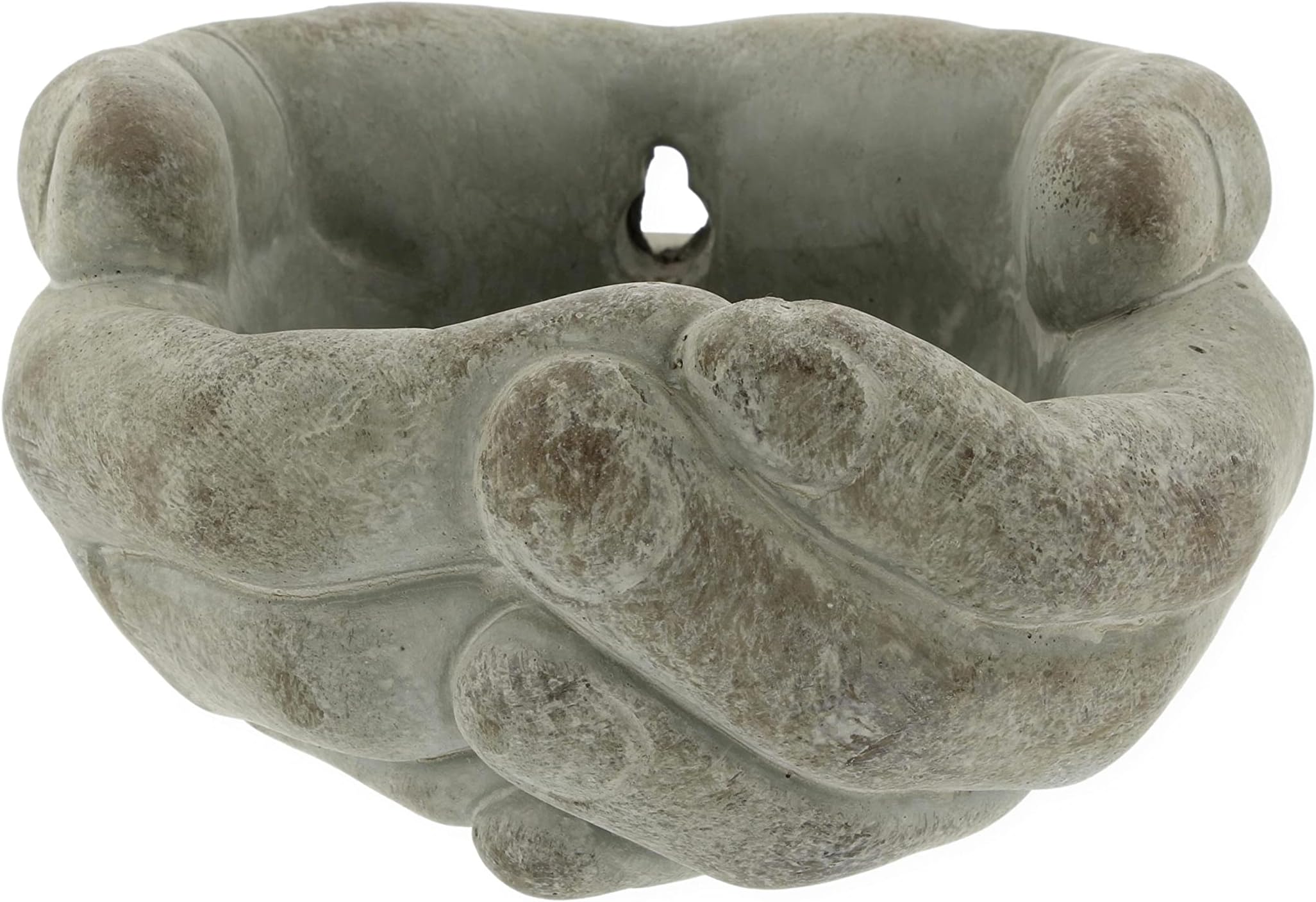Cupped Hands Sculpture Cement Wall Planter Pot