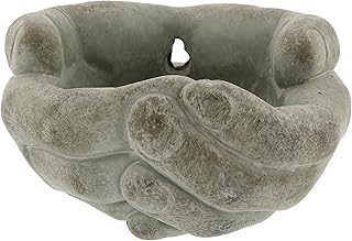 The Bridge Collection Cupped Hands Sculpture Cement Wall Planter Pot