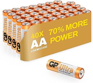 GP Batteries AA batteries AA pack of 40 Ultra Alkaline disposable double aa batteries 1.5v 10 year shelf life for toys fairy lights camera household applications LR6 Basic AA Battery Amazon exclusive