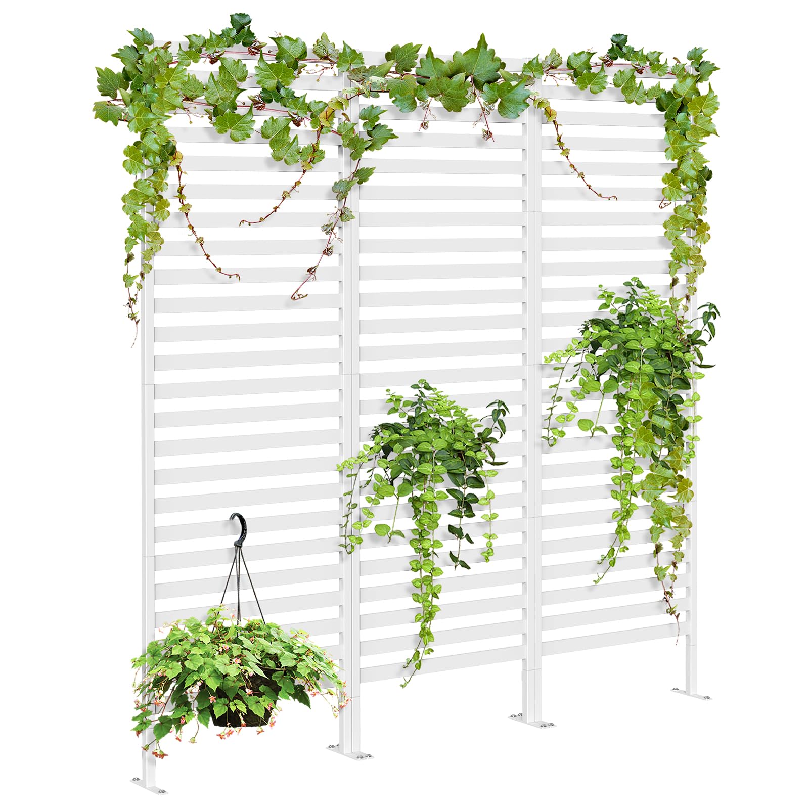 Air Conditioner Fence, 15.5'' × 23.2'' Privacy Fence 12 Pack, Privacy Fence Screen Trash Can Pool Equipment Privacy Panels, Panels Outdoor for Garden Patio(White)