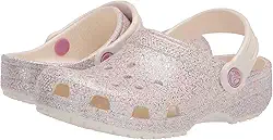 Sandália crocs classic clog glitter infantil oyster
