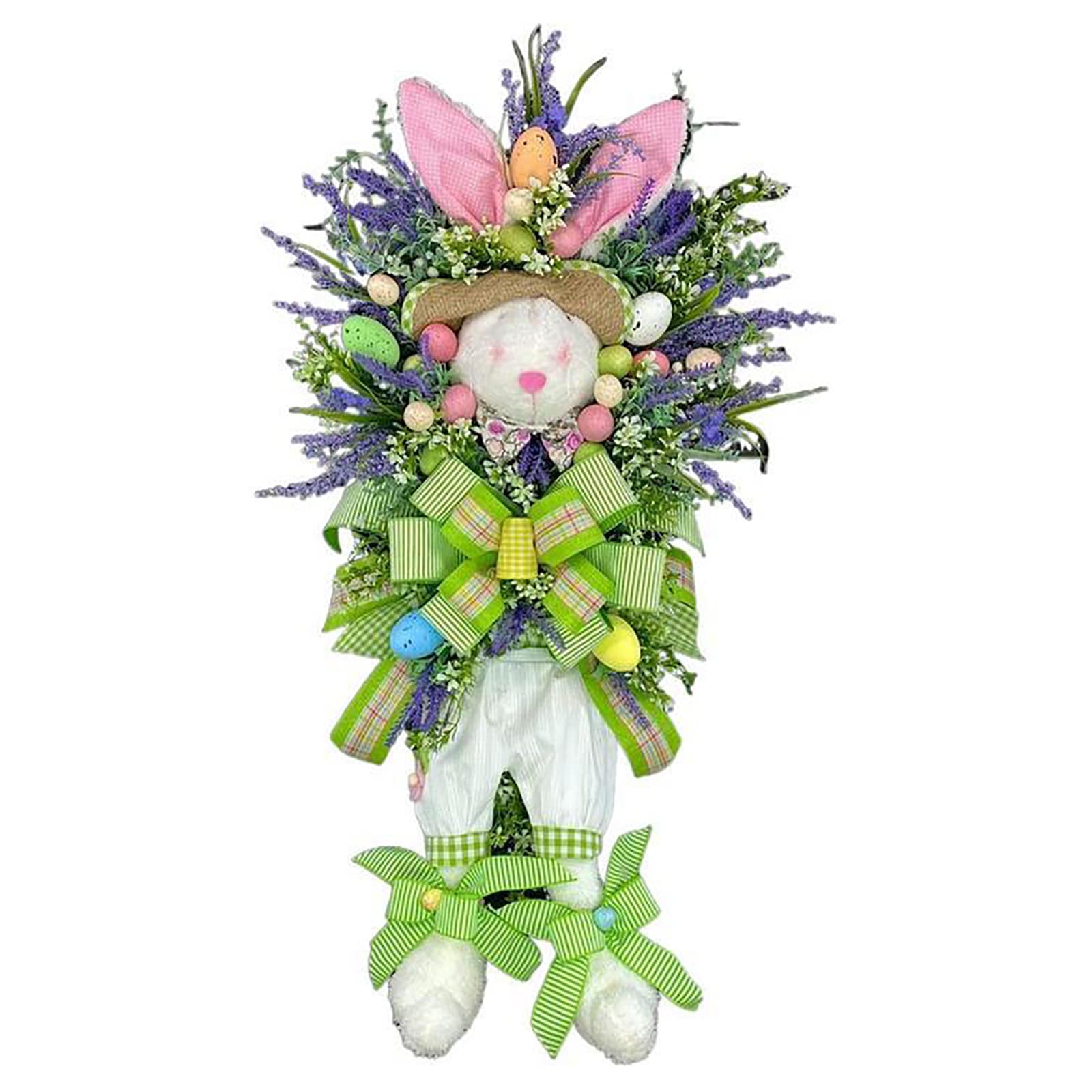 Easter Wreaths For Front Door, Easter Bunny Wreath, Spring Decoration, Easter Door, Artificial Easter Wreath for Indoor Outdoor Decoration