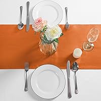 Vista 127 de Manyshofu 12Pcs Satin Orange Table Runner - 12 x 72 Inch Long Size, Party Table Runner Decor Bright & Smooth Wedding Decorations Table Runners for