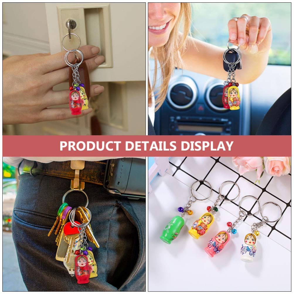 Porte-clés Matriochka Russe En Bois - Lot De 24 Pièces Mignonnes Et Colorées