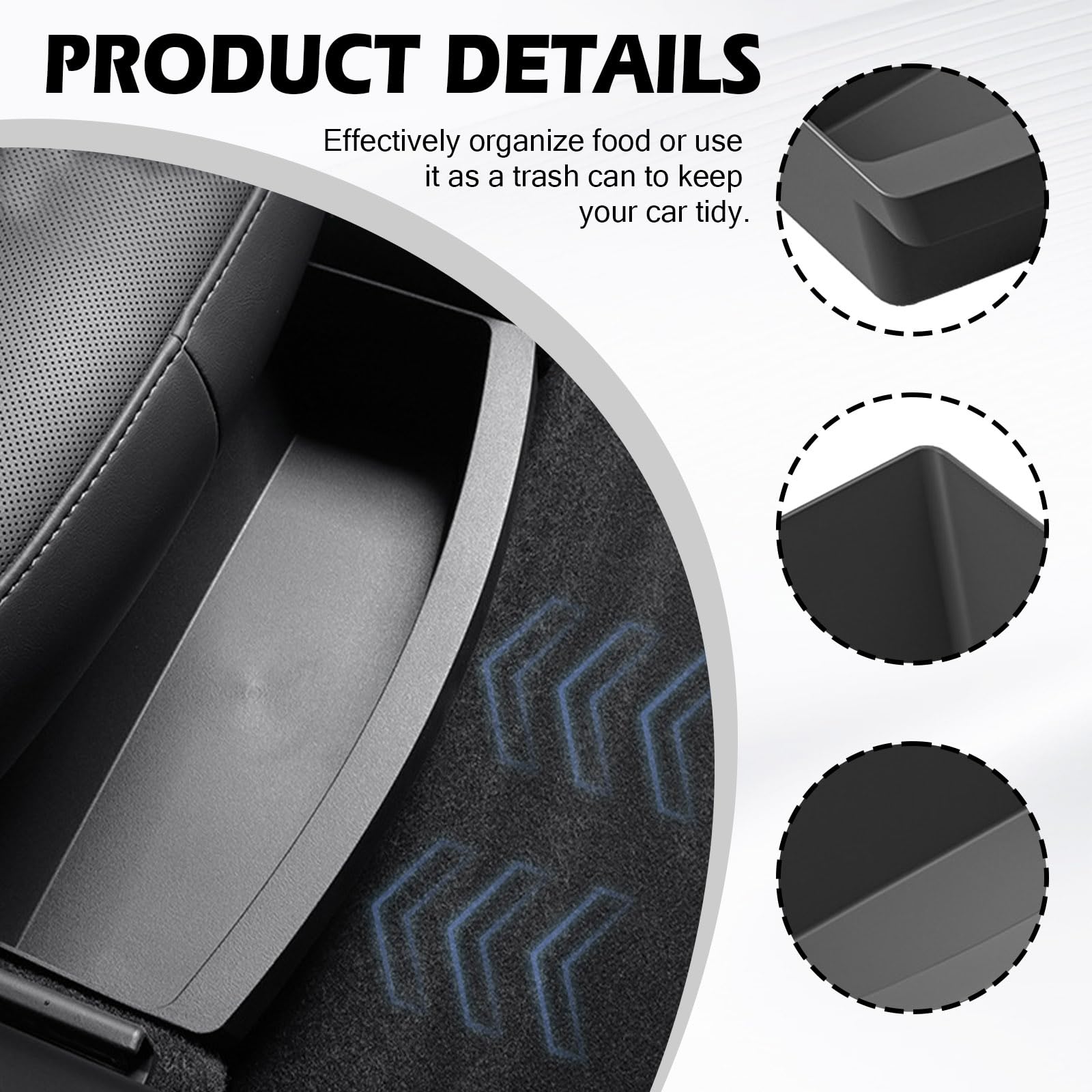 KAHCOP Under Seat Storage Box for 2025 Tesla Model Y Juniper, Front Row Driver & Passenger Side Organizer, Hidden TPE Tray, Interior Accessories for Model Y (Storage box under front seats)