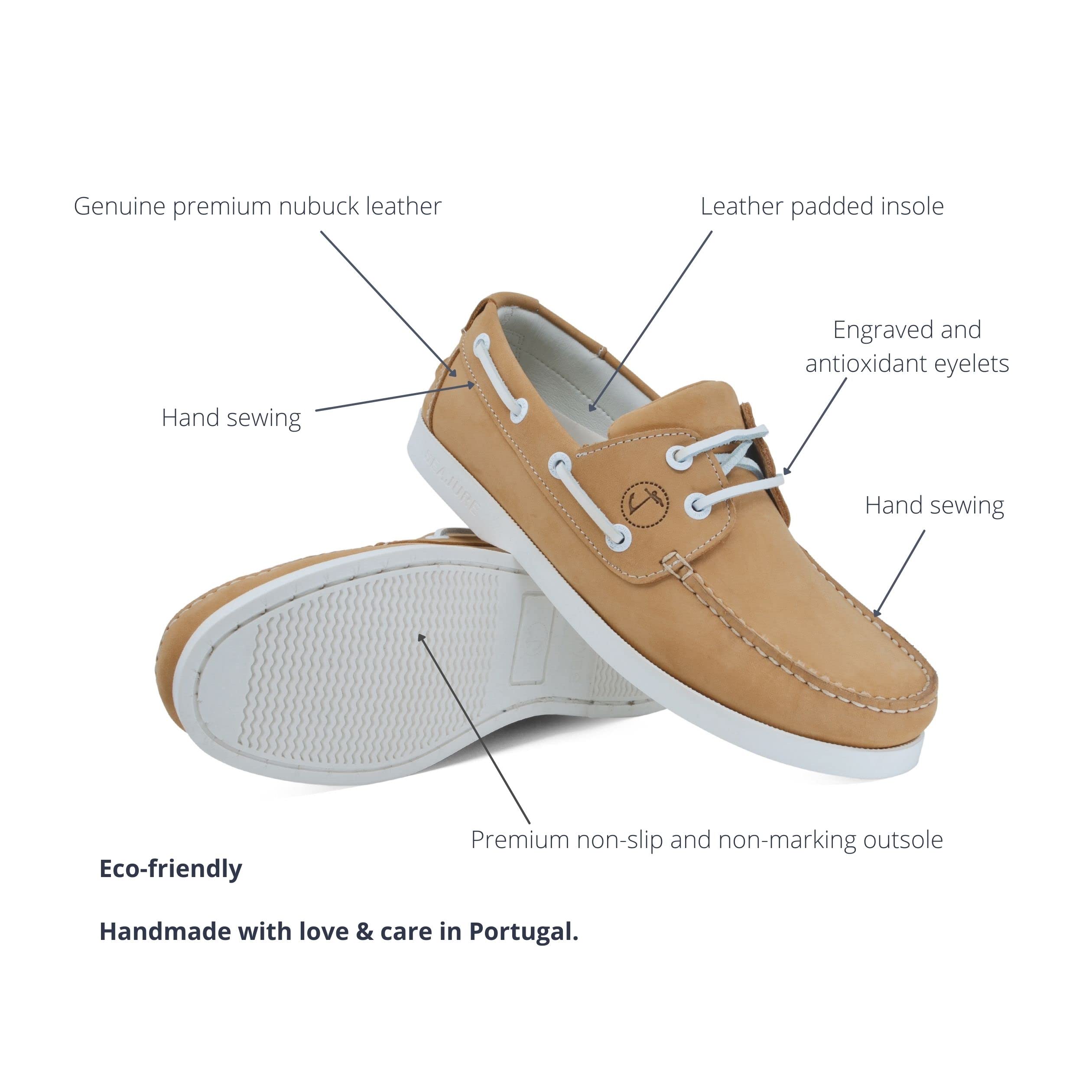 Seajure Scarpe da Barca da Donna Noordhoek in Pelle Nabuk Camel