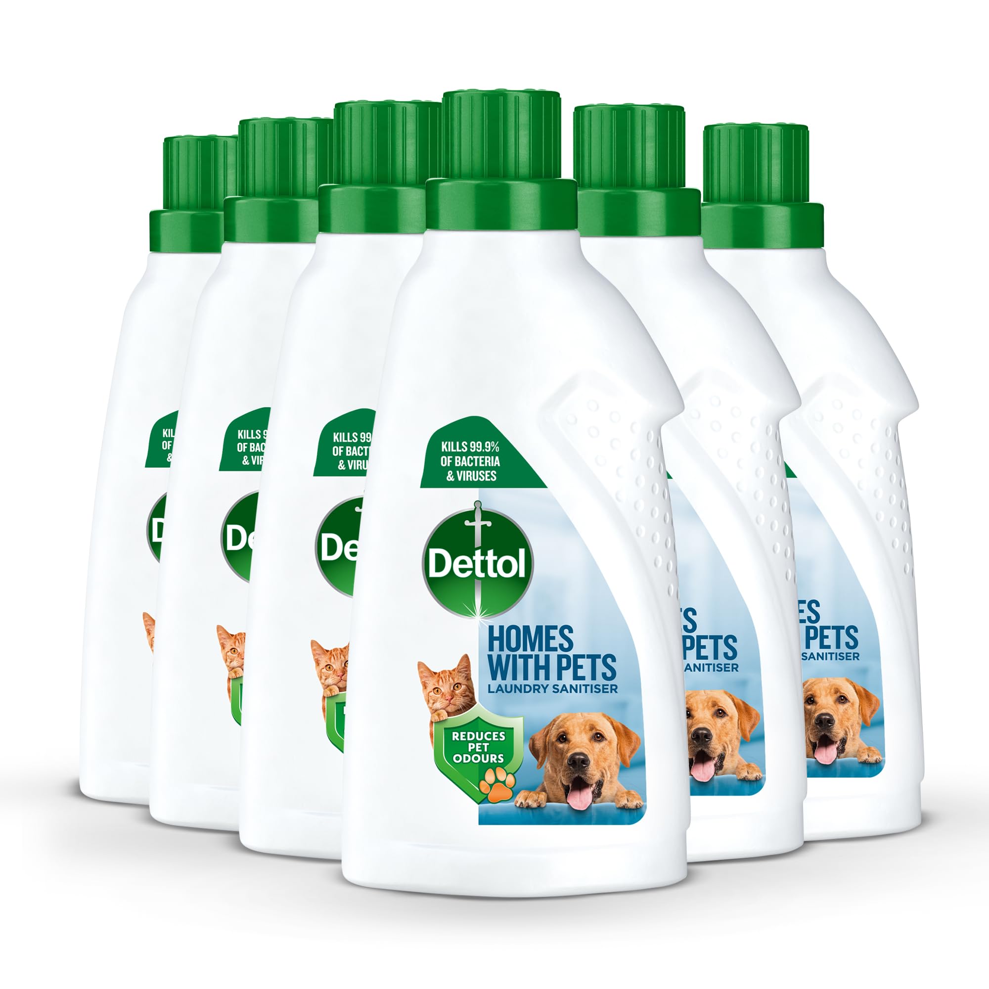 Laundry Sanitiser, Homes with pets, Fresh Breeze, 4.5L Total (750ml x 6pck) Eliminates Pet Odours, Cleanser & Disinfectant, Kills 99.9 Percent of Bacteria