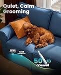 oneisall Dog Clippers with Double Blades,Cordless Small Pet Hair Grooming Trimmer,Low Noise for Trimming Dog's Hair Around Paws, Eyes, Ears, Face, Rump (White)