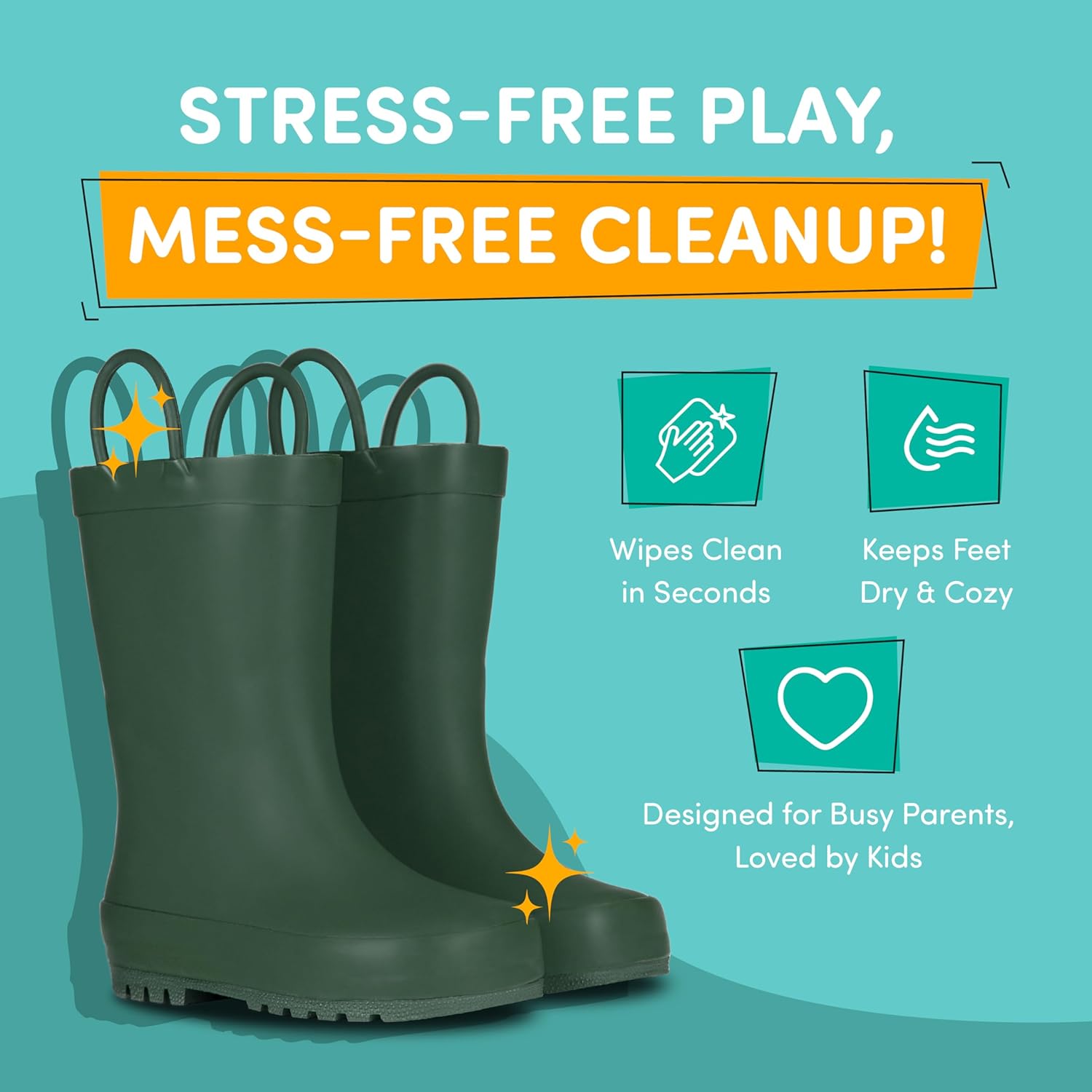 Lone Cone Premium Natural Rubber Rain Boots for Toddlers and Kids with Solid Design 13 Little Kid Leap Frog Green image 5 of 8 B07L9HGCGS