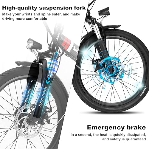 Miniatura 6 de VARUN Folding Electric Bike 20 Electric Bicycle 350W Ebike 36V104Ah Removable Battery Up to 55KM E-Bike 20MPH City Commuter Foldable Electric Bike