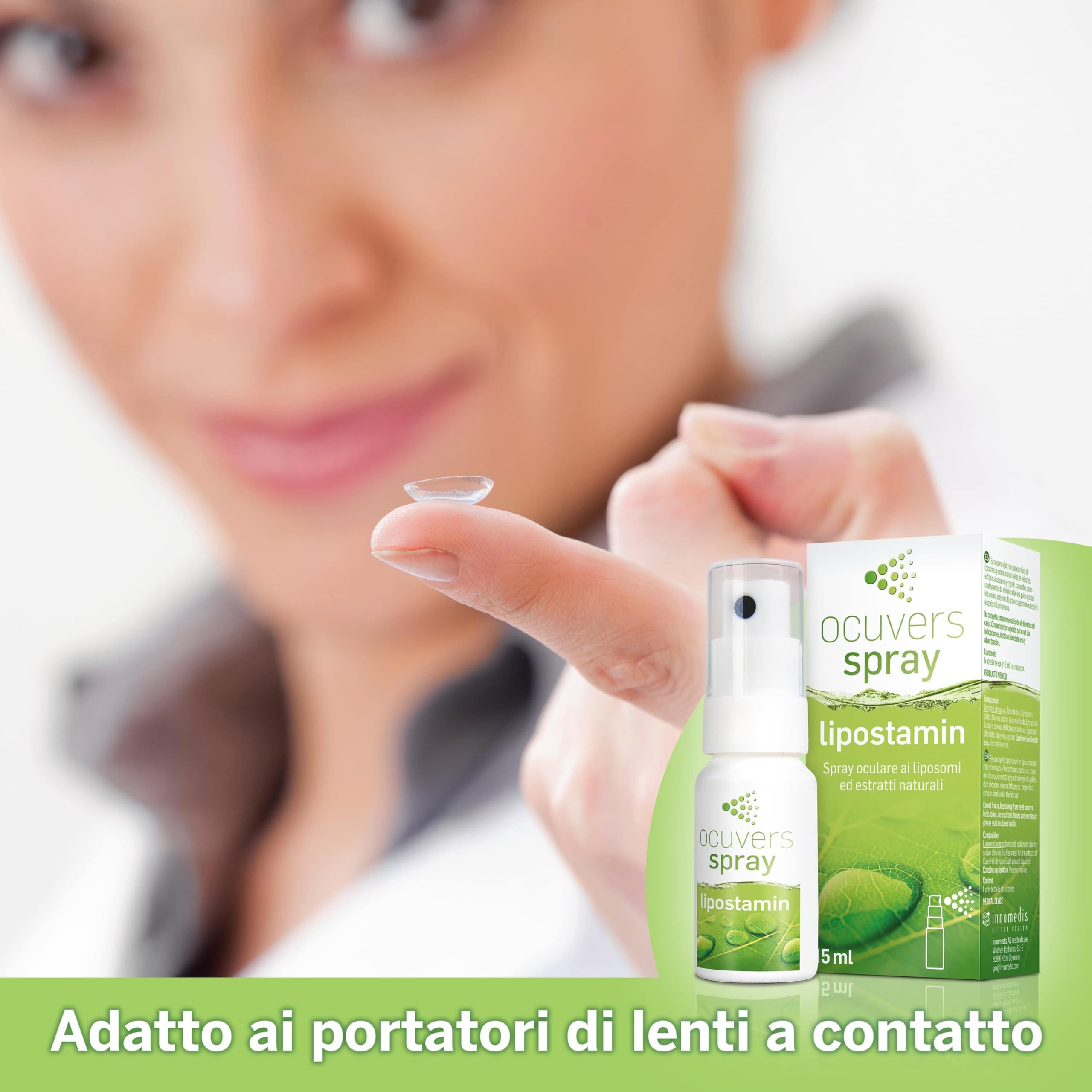 Ocuvers Lipostamin Spray Oculare – con Eufrasia – 15 ml spray oculare contro occhi arrossati, senza conservanti, adatto anche in caso di allergie. L'alternativa al collirio.